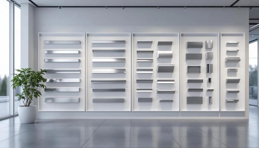 W showroomie prezentowane są różnorodne profile, w tym listwy przypodłogowe i sufitowe, które tworzą eleganckie wykończenie ścian. Wśród produktów znajdują się również listwy orac decor, idealne do montażu w różnych pomieszczeniach, zapewniające trwałość i estetykę wnętrza.