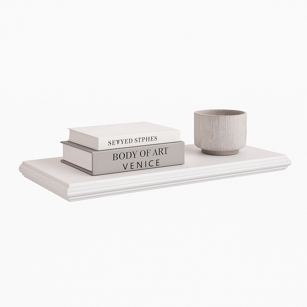 Półka Wisząca 40 cm Biała Lakierowana 22 mm — Dorina