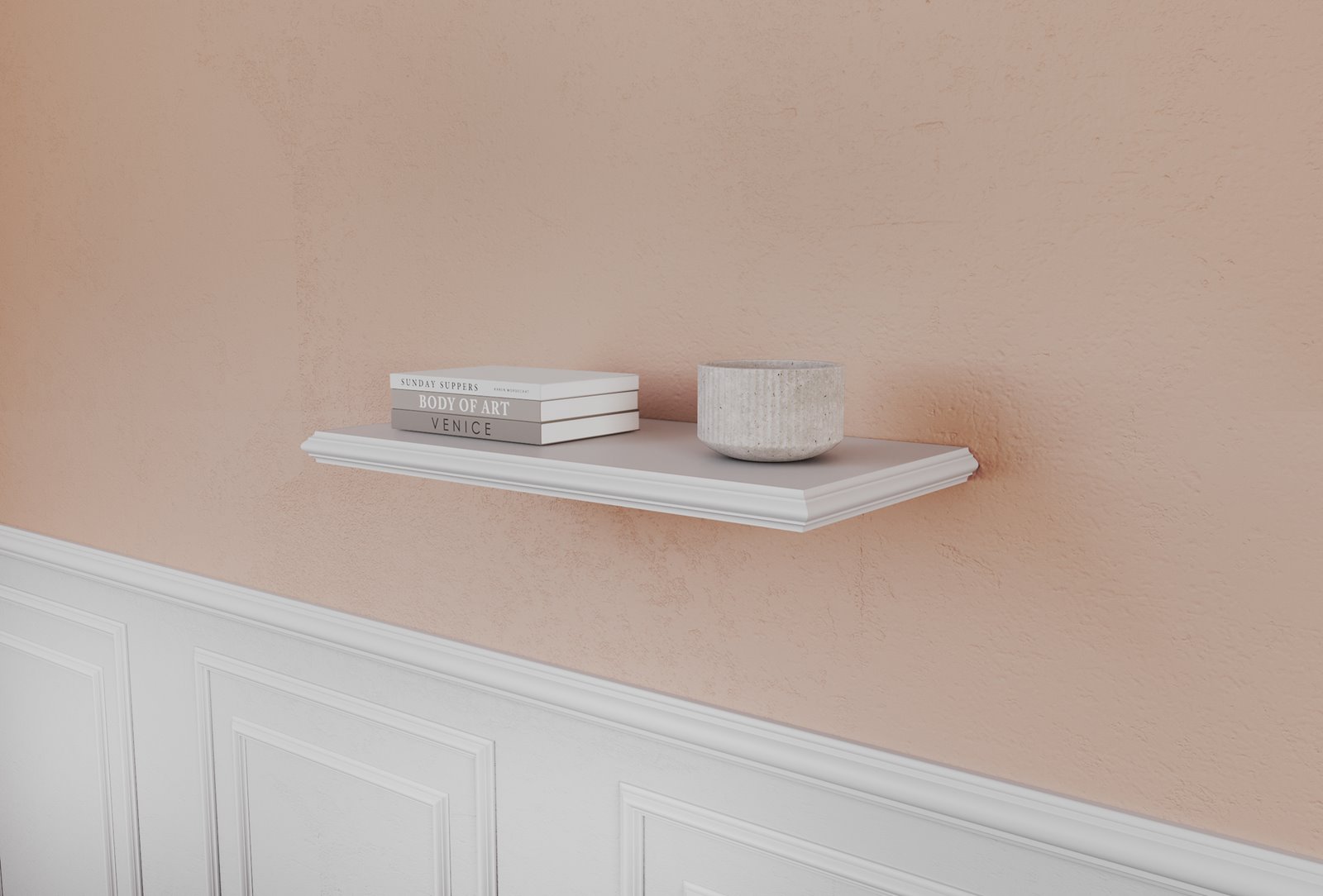 Półka Wisząca 40 cm Biała Lakierowana 22 mm — Dorina