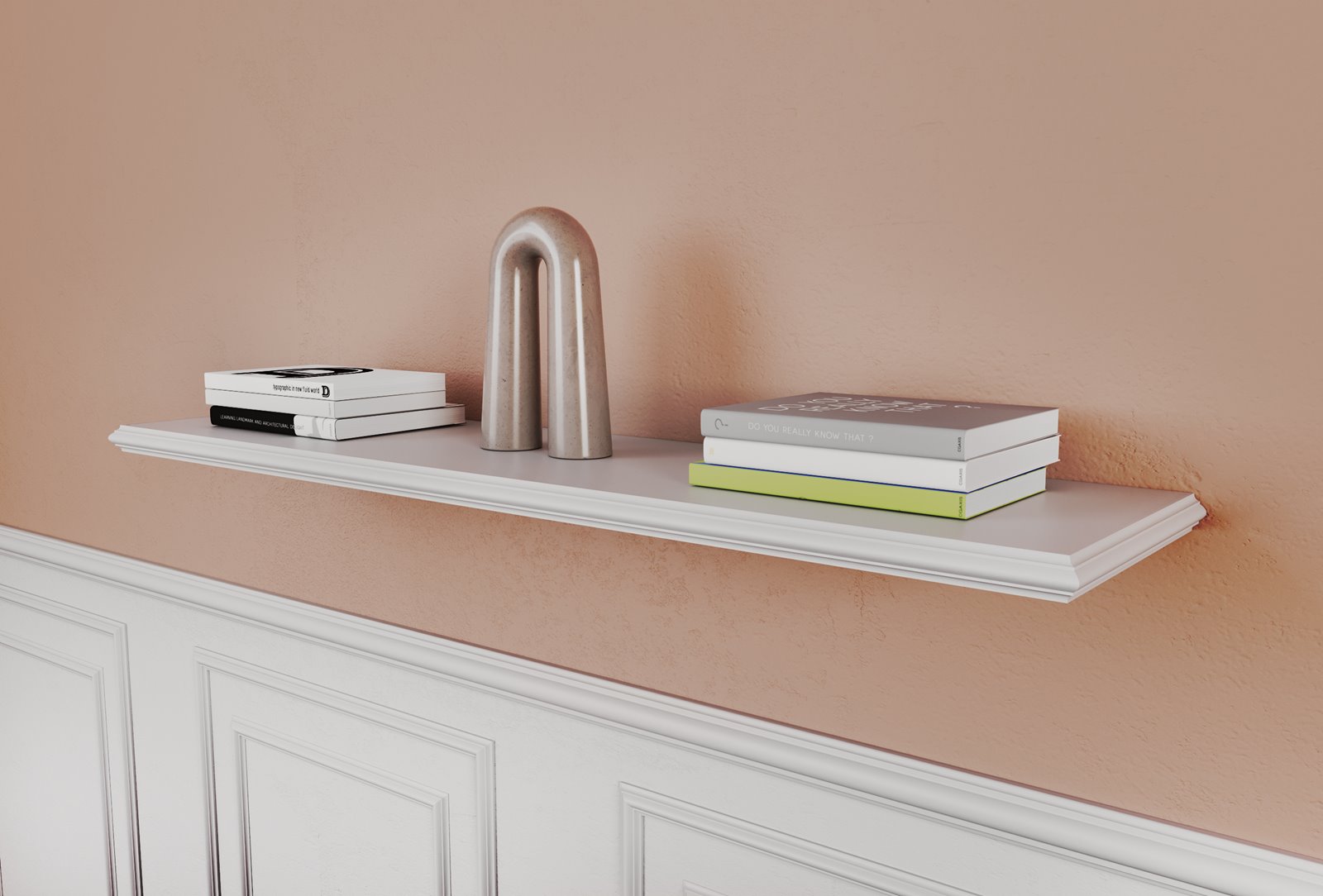 Półka Wisząca 80 cm Biała Lakierowana 22 mm  — Dorina