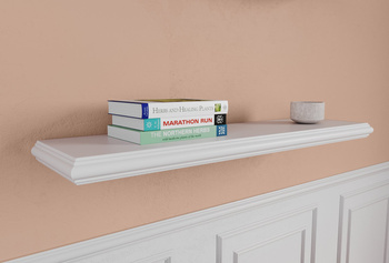 Półka Wisząca 80 cm Biała Lakierowana 40 mm  — Mikael